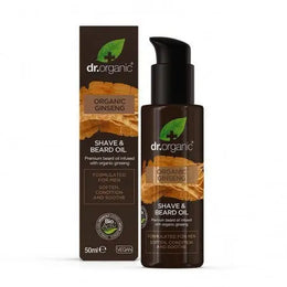 DR.ORGANIC Ginseng Huile de Rasage & Barbe pour hommes 50ml
