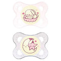 MAM SUCETTE NIGHT 0-6 MOIS SILICONE ROSE