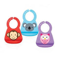 NUBY Bavoir en ssilicone 3D décor animaux -3m+ ID4431
