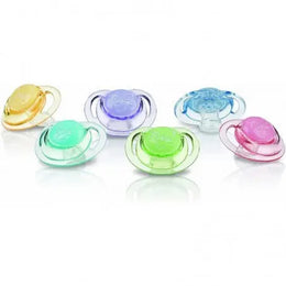 NUBY Sucette en silicone orthodontique avec picots de massage et boite de rangement en PP   0-6m+   NT67522SOSN