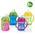 Nûby Gobelet easy grip Poly 240ml avec anses Bec silicone souple anti-goutte Flux variable +6 mois Réf : ID10052