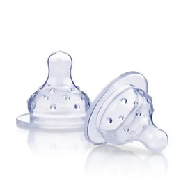 Nûby Lot de 2 tétines silicone flux variable pour biberons à col large +0 mois Réf : ID0906