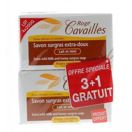 ROGE CAVAILLES LOT DE 3 SAVONS LAIT ET MIEL +1 OFFERT