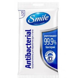 SMILE Lingettes Désinfectantes Et Anti-Bactériennes Sachet De 15 Pièces