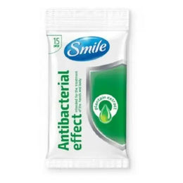 SMILE Lingettes Désinfectantes Et Anti-Bactériennes Vert Sachet De 15 Pièces