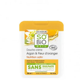 So Bio  DOUCHE CRÈME NUTRITION SATIN A L'ARGAN ET FLEUR D'ORANGER 300ML
