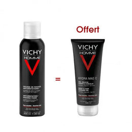 VICHY HOMME MOUSSE A RASER ANTI-IRRITATIONS 200ML Achete + Hydra Mag C Gel douche 100ml Offert