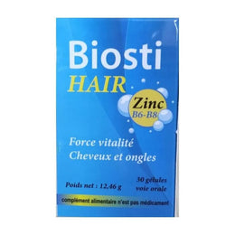 BIOSTI HAIR ZINC B6-B8 CHEVEUX ET ONGLES 30 GELULES Parapharmacie en Ligne Parapharmacie en Ligne