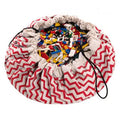 play&go Sac de rangement de jouets et tapis de jeux  motif Zigzag rouge et blanc