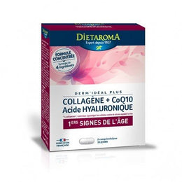 DIETAROMA Derm'Idéal Plus COLLAGENE Q10 ACIDE HYALURONIQUE Anti-Age x 60 comprimés - Parapharmacie en Ligne