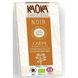 kaoka TABLETTE DE CHOCOLAT CRËPE DENTELLE 55% 100G - Parapharmacie en Ligne