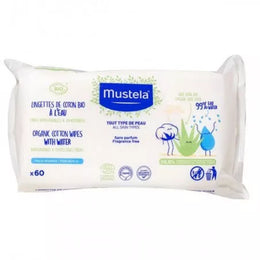 Mustela Lingettes de Coton Bio à l'Eau certifiées BIO 60 Piéces