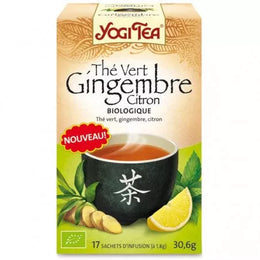 YOGI TEA Thé Vert Gingembre Citron 17x 2g ( Thé vert, gingembre, citronnelle, menthe poivrée)